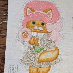 Vintage Cat Cut and Sew Doll Fabric Panel Springs Mills Pattern 7478 Uncut 1970s